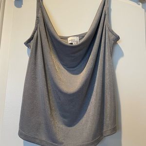 Madison & Berkeley Crop Top Silver Tank Small